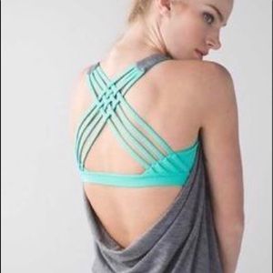 Lulu Lemon “Wild” Tank In Heather Grey/Mint